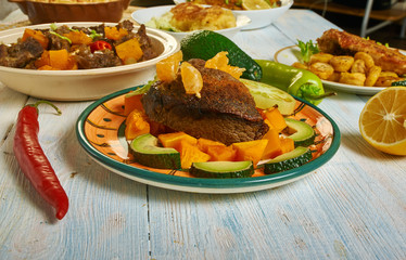 Caribbean  Jerk spiced shoulder of goat