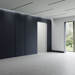 Modern bright empty interior. 3D rendering