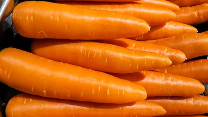 Fresh carrot pile in the market.