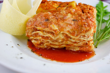 Pasta dish on a restaurant table