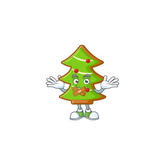 Trees cookies mascot cartoon character style making silent gesture - 307340654