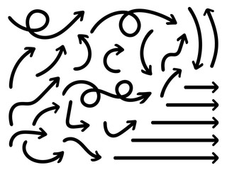 Hand drawn arrow vector icons set. sketch arrow design for business plan and education.