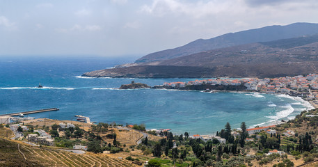 Fototapeta na wymiar Andros island in Greece landscape.