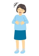 お腹を抱えて笑う女の子