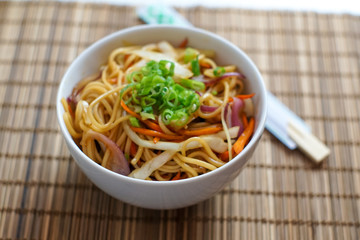 Pasta dish on a restaurant table