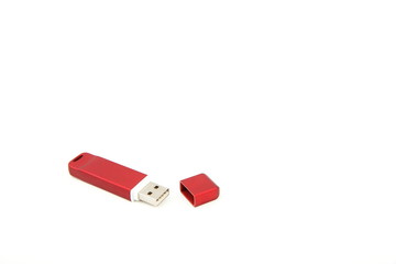 usb flash drive on white background with copy space