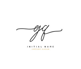 G Q GQ Beauty vector initial logo, handwriting logo of initial signature, wedding, fashion, jewerly, boutique, floral and botanical with creative template for any company or business.