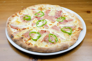 Pizza on a restaurant table