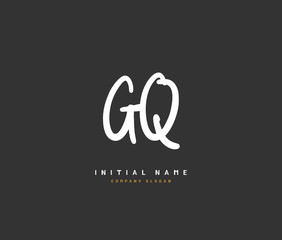 G Q GQ Beauty vector initial logo, handwriting logo of initial signature, wedding, fashion, jewerly, boutique, floral and botanical with creative template for any company or business.
