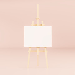 Easel with a blank canvas - 3D illustration