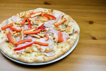 Pizza on a restaurant table