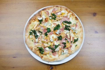 Pizza on a restaurant table