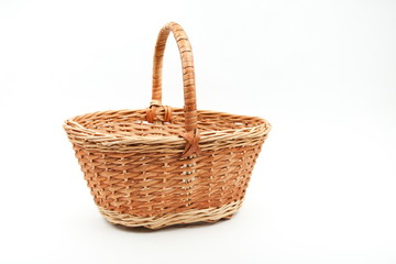 Fototapeta na wymiar wicker basket on a white background