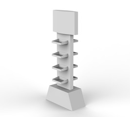 Display stand, retail display stand for product , display stands isolated on white background. 3d illustration
