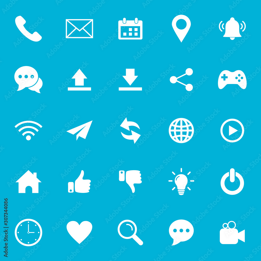 Poster website icon set vector design symbol