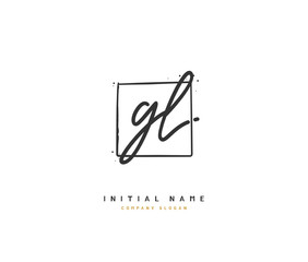 G L GL Beauty vector initial logo, handwriting logo of initial signature, wedding, fashion, jewerly, boutique, floral and botanical with creative template for any company or business.