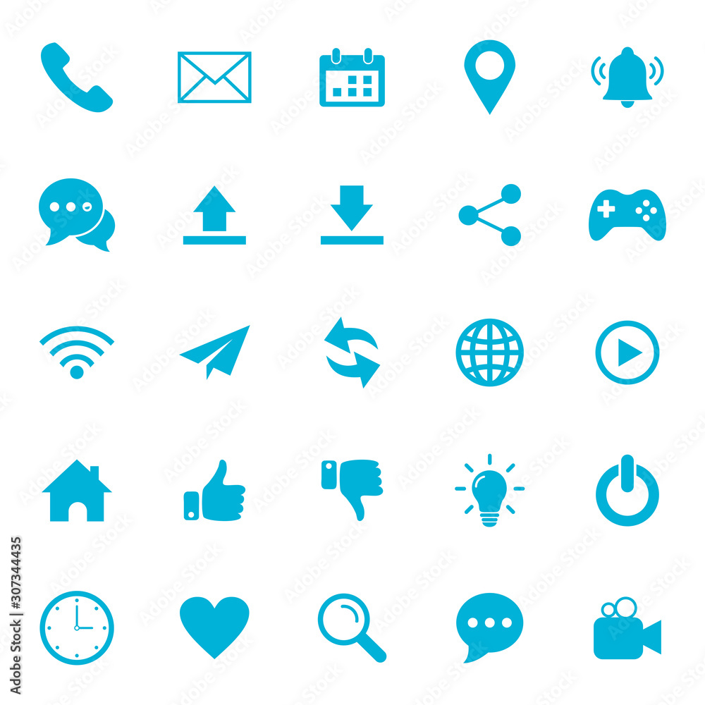 Poster website icon set vector design symbol