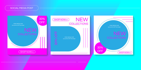 fashion social media post template for promotion. Editable photo frames, stories, backgrounds, banners