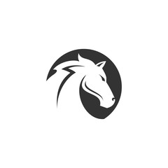 Black Horse head logo design,vector illustration isolated on white background