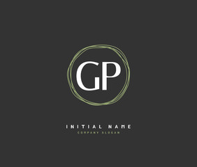 G P GP Beauty vector initial logo, handwriting logo of initial signature, wedding, fashion, jewerly, boutique, floral and botanical with creative template for any company or business.