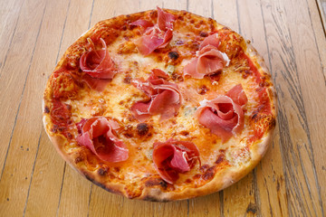 Pizza on a restaurant table