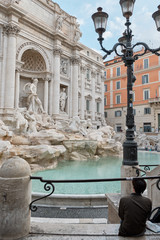 Rome, Italy - Trevi Fountain in the early morning.
