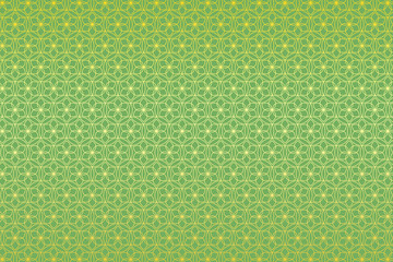 和柄 一重円 金色の花 若草色