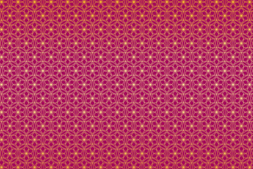 和柄 一重円 金色の花 蓮華色