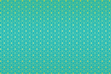 和柄 一重円 金色の花 浅葱色