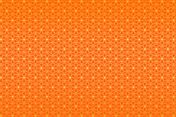 和柄 一重円 金色の花 柿色