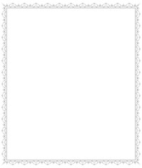 Decorative frame Elegant vector element for design in Eastern style, place for text. Floral grey border. Lace illustration for invitations and greeting cards