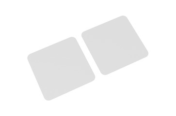 Square round corner business card, mock up template for business card, invitation car, greeting card, flyer and brochure, 3d illustration