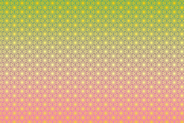 和柄 輪違い麻の葉 花 早春色