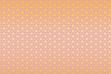 和柄 輪違い麻の葉 花 桃色