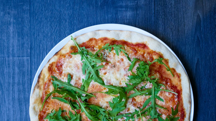 Pizza on a restaurant table
