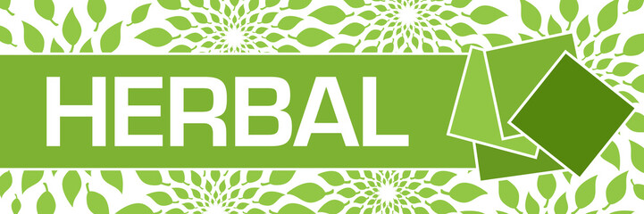 Herbal Green Leaves Background Squares Text 
