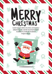 Santa Clauses for christmas,character Mary Christmas and Happy New Year,Greeting card 