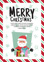 Santa Clauses for christmas,character Mary Christmas and Happy New Year,Greeting card 