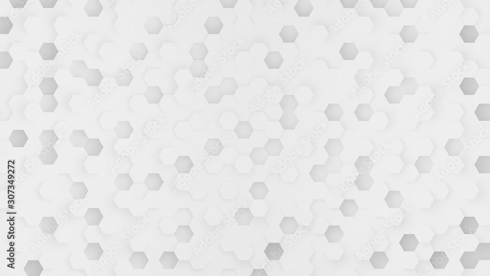 Poster white hexagon abstract background with futuristic pattern digital technology or honeycomb style. mod