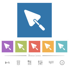 Trowel flat white icons in square backgrounds