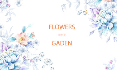 Beautiful watercolor flower background illustration