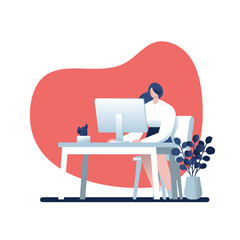 businessman consulting , concepts of client services and communication. call center service job character.,Vector illustration cartoon character