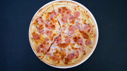 Pizza on a restaurant table