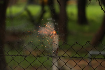 Fire cracker before busting (spark)