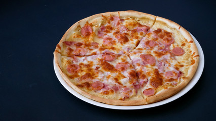 Pizza on a restaurant table