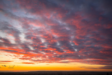 Fototapeta na wymiar Amazing sunset with colorful clouds, Poland.