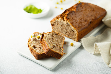Homemade ginger walnut cake