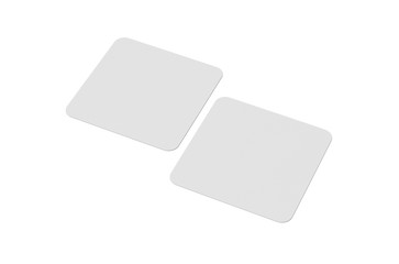 Square round corner business card, mock up template for business card, invitation car, greeting card, flyer and brochure, 3d illustration