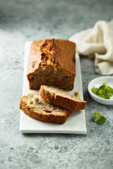 Homemade ginger walnut cake