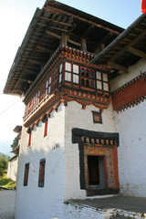 Fototapeta na wymiar buddhist fortress (dzong) in jakar (bhutan)